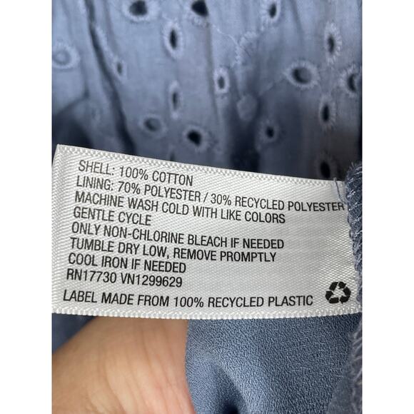 Knox Rose Womens Size M Babydoll Dress V Neck Eyelet Blue - Picture 4 of 11